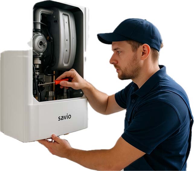 Tecnico esegue manutenzione su scaldabagno a gas Savio a Roma – Intervento certificato